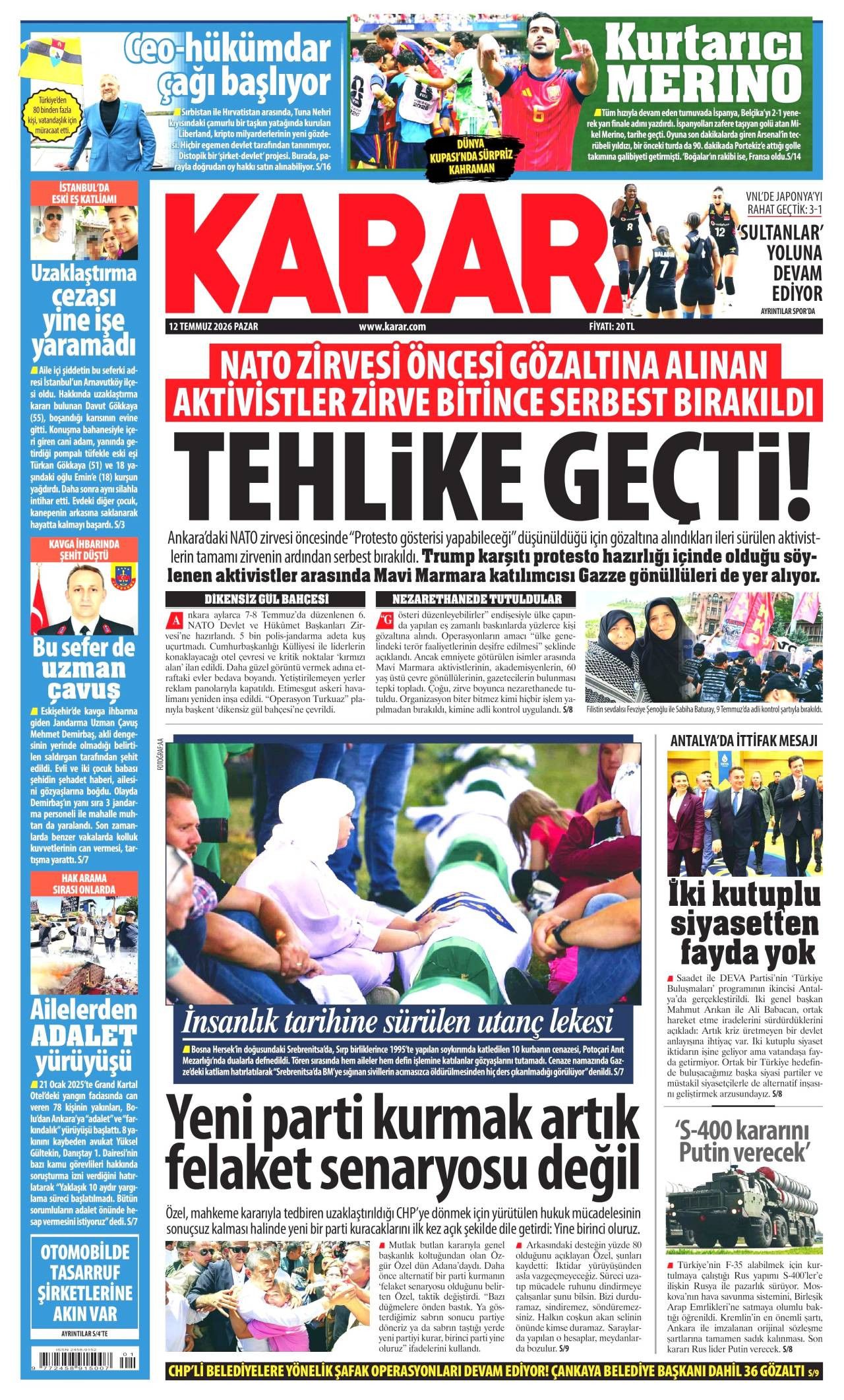 Karar Gazetesi Gazete Manşeti